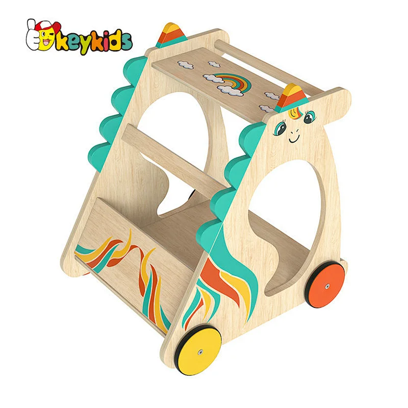 EOM educational pull push wooden walker wagon for kids W16E226