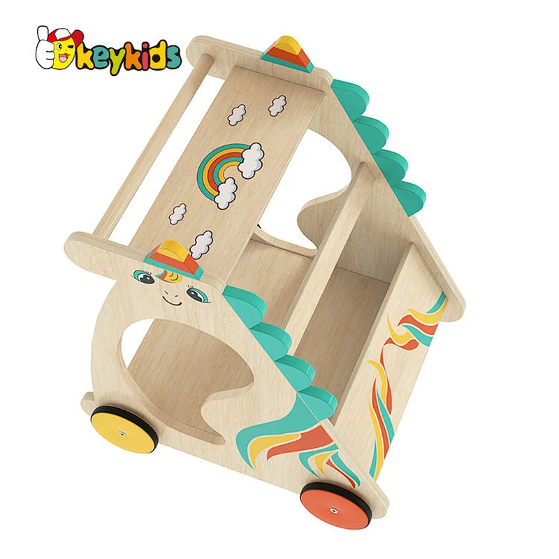 EOM educational pull push wooden walker wagon for kids W16E226