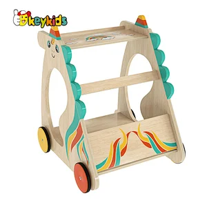 EOM educational pull push wooden walker wagon for kids W16E226