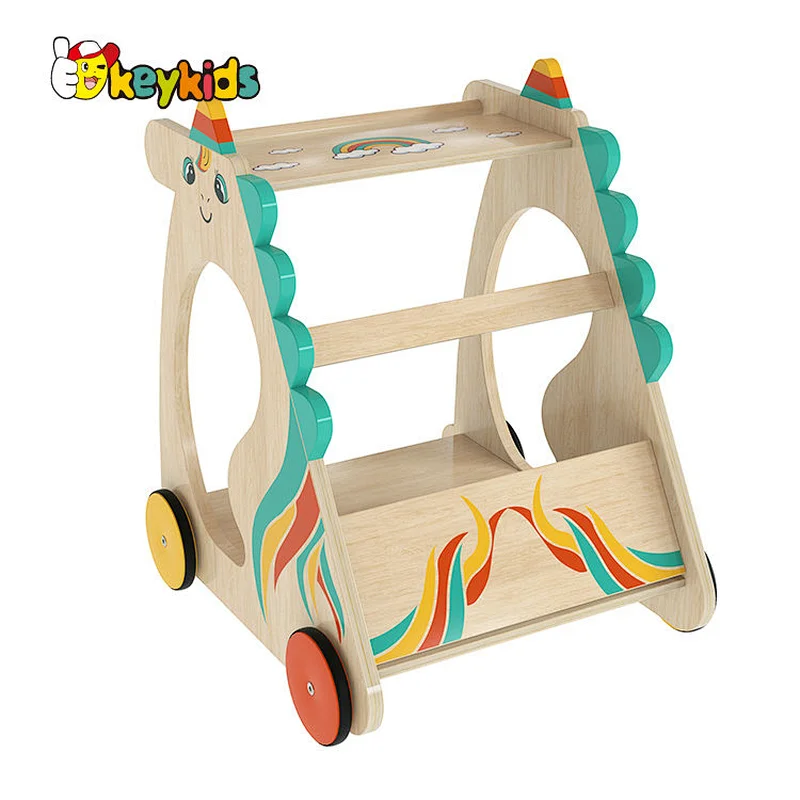 EOM educational pull push wooden walker wagon for kids W16E226