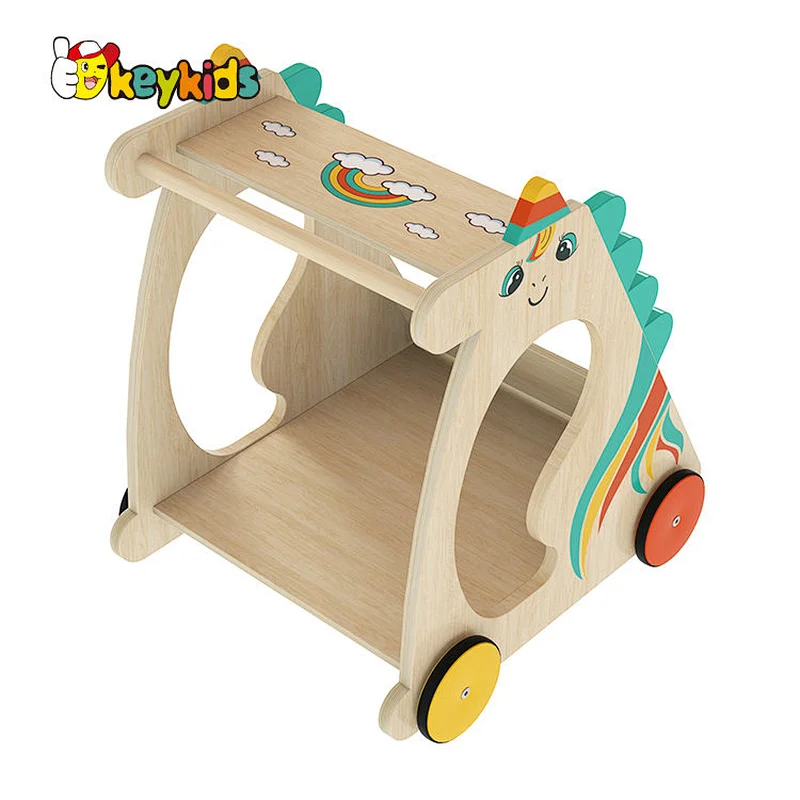 EOM educational pull push wooden walker wagon for kids W16E226